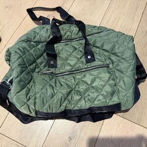 Steve Madden Olive Green Quilted Weekender Bag